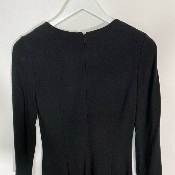 CLEARANCE - Elie Tahari Draped Neckline Long Sleeve Sheath LBD Dress - Picture 4 of 7